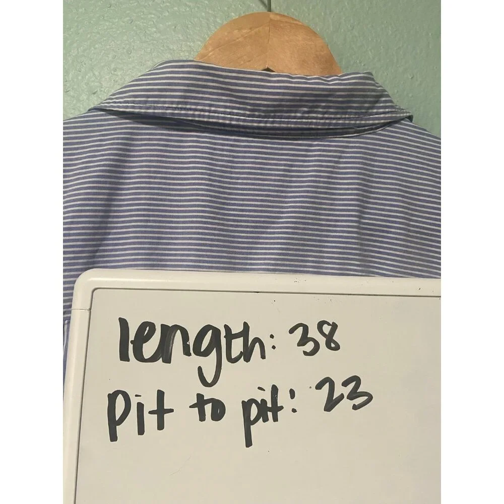 Kate Spade x Broome Street Women's Blue & White Stripe Poplin‎ Swing Dress XL